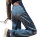 High-waisted Narrow Wide-leg Jeans For Women, Spring 2026 New Fashion, Floor-length, Loose, Slimming, Straight-leg Pants_ecoleips.com