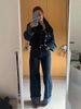 K Women's Denim Jacket With Flared Cuffed Trousers Set_ecoleips.com