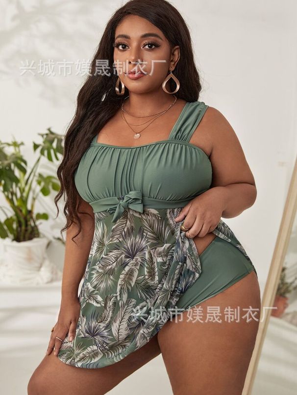 Women's Clothing Large Size Tight Backless Belly Covering Slim Conservative Skirt Style One Piece Swimsuit Suit For Women_ecoleips.com