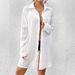 Women's Clothing Bamboo Cotton Shirt Style Sunscreen Cardigan Beach Cover Up Vacation Bikini Women's Swimsuit Outerwear_ecoleips.com