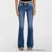Women's Cross Embroidered Denim Jeans Stretchy Slim Fit Floor Length Blue Slightly Flared Summer Style_ecoleips.com
