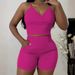 Women's Clothing Autumn And Winter Party New Casual Solid Color Twisted Suspender Top + Shorts Set_ecoleips.com