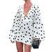 In-stock Summer 2026 European And American Women's Clothing, Resort Style French Polka Dot Bell-sleeve Bodycon Dress,_ecoleips.com