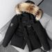 Men's Winter Parka With Fur Hood - Streetwear Style, 550fp Duck Down Jacket For Urban Outdoor, Black/Brick Red, Sizes S-3xl_ecoleips.com