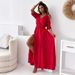 Women's Clothing Solid Color Sexy Suspenders Five Point Sleeves Mid Length Dress_ecoleips.com