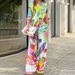 Women's Style Printed Loose Long Sleeve Wide Leg Pants Fashion Suit_ecoleips.com