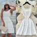 French Style White Sleeveless Knit Dress Elegant Sophisticated Slimming A-Line Skirt Hollowed out Waist Cinching New Summer Refreshing_ecoleips.com