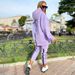 Fashionable Women's Suit Long Zipper Front And Back Letter Print Loose Long Sweatshirt Trousers Suit_ecoleips.com