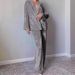 Spring Summer New European American Comfortable Soft Gold Diamond Velvet Sleeve Long Pants Pajama Set Cross-Border_ecoleips.com