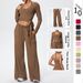 Women's Clothing Solid Color Breathable High Elastic Yoga Suit Set For Sports Running Fitness Three Piece Tight Fitting Brushed_ecoleips.com