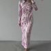 Women's Clothing Autumn Round Neck Graffiti Long Sleeved Striped Lace Up Slimming Dress_ecoleips.com