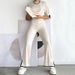 Trendy 3D Print Knit Two-Piece Set - Loose Fit Sleeveless Top & Split Hem Pants | Streetwear Outfit | Spring Collection_ecoleips.com
