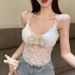 Purely Alluring Beaded Sleeveless Strapless Top With Lace Inserts, Ultra-slim Fit, Sexy Chinese-style Summer Camisole_ecoleips.com