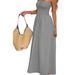 DiYun European And American Casual Vacation Strapless Waist-Cinching Long Dress Women's Clothing 2025_ecoleips.com