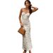 Women's Clothing Premium Summer Maxi Dress Sleeveless White Lace Casual Vacation Style Elegant Slim Fit Women's Dress_ecoleips.com