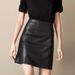 Verve Classic New Spring And Autumn Genuine Leather For Women A-line Sheepskin Midi Bodycon Short Skirt Fashion_ecoleips.com