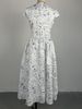 K New Women's Collection: High-Quality Printed A-Line Midi Dress With Waist-Cinching Short Sleeve_ecoleips.com