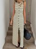 Women's French Striped Sleeveless Knit Dress Summer High End Design Casual Vest Dress for Petite Niche Style_ecoleips.com