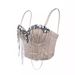 Women's Clothing White Chain Diamond Sexy Bra Design Sense Inner Wear High End Outer Wear Herringbone Bra_ecoleips.com