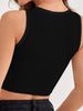 Europe and The United States Women's Fashion Casual Tight Navel Letter Print Women's Tank Tops_ecoleips.com