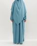 Verve Plus Size Women's New Robe Headscarf Set Spring And Autumn Sleeve Simple Loose Long Dress_ecoleips.com