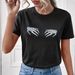 Women's Clothing Women's Casual Black T-Shirt Round Neck Short Sleeve Style Print Sportswear Top For Formal & Casual For Women_ecoleips.com