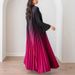 Women's Clothing Long Outer Robe Pleated Hot Sale Foreign Trade Coat Jacket Cape Printing_ecoleips.com