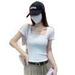 Spring And Summer Low-necked Slim-fitting And Thin-showing Collarbone Bottoming Shirt With Inner Collar Thickened Top_ecoleips.com
