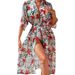 Women's Clothing "Chiffon Beach Cover-Up – Flowy Printed Bikini Wrap With Sheer Sleeves & Side Ties"_ecoleips.com
