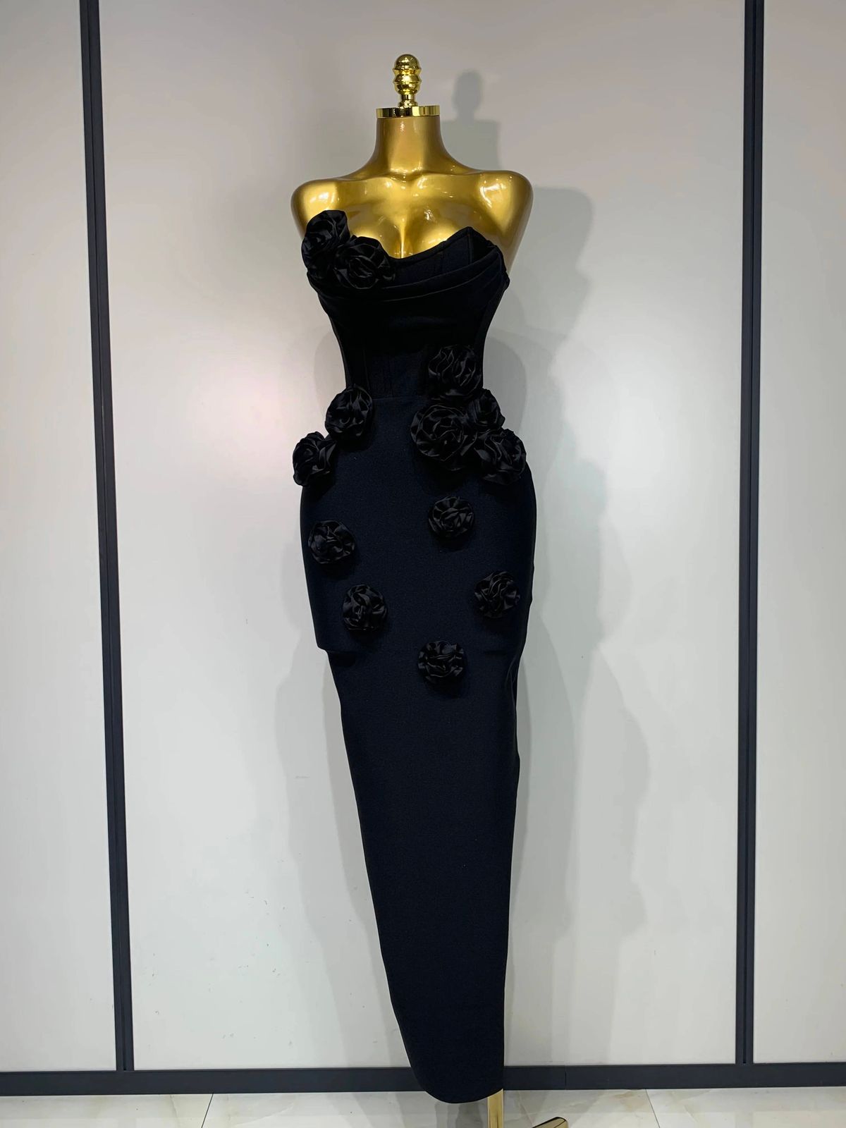 Women Sexy Bodycon Dress Fashion White Elegant Strapless Flower Slim Dress Casual Streetwear Club Birthday Party Dresses 4DUQ_ecoleips.com