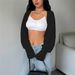 Aria Basics Aria Basics European And American Cross-border 2025 New Product Loose-fitting Versatile Knitted Cardigan Short_ecoleips.com