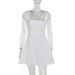 Women's Clothing Fashion Elegant Commuter Short Sleeve Square Neck Vest A-Line Mini Dress Summer New Style_ecoleips.com