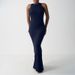 Women's Clothing Sexy Round Neck Sleeveless High Elastic Breathable Long Dress Slim Hip Skirt_ecoleips.com