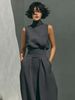 K New Solid Color Temperament Women's Simple Sleeveless Top And Wide Leg Pants_ecoleips.com