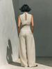 K New Solid Color Temperament Women's Simple Sleeveless Top And Wide Leg Pants_ecoleips.com