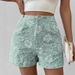 2026 Summer New High-Waisted Jacquard Shorts, Three-Dimensional Embossed Floral Wide-Leg Pants, Slimming And_ecoleips.com
