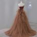 Maillard Color Fishtail Strapless 2026 Spring Engagement Wedding Bride's Toast Female Host Evening Dress_ecoleips.com
