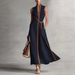 Women's Color Block Sleeveless Stand Collar Dress European American Style Cotton Linen Blend Available in 5 Colors_ecoleips.com