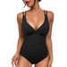 one piece swimsuit women's ruff dge conservat new black swimsuit_ecoleips.com