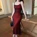 Elegant Stepmother Color Block Suspender Dress for Women Sexy Slim Fit Long Alluring Dress New Summer Style JY23560 Pure_ecoleips.com