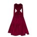 Elegant Women's Long Sleeve Evening Dress Wrap Waist Knot Detail Chiffon Gown for Formal Occasions_ecoleips.com