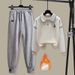 Trendy Color-Block Sweatshirt & Jogger Pants Set - Long Sleeve Layered Top With Tapered Ankle Cuffs_ecoleips.com