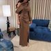 Elegant One-Shoulder Ruffle Slit Dress – Retro-Inspired Polyester Evening Gown For Women (S-XXL) – Versatile For Parties & Date Nights_ecoleips.com