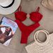Women's Sexy Solid Color Bikini Push Up Swimwear European American Style Underwire Cross Two Piece_ecoleips.com