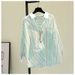 Women's Striped Long Sleeved Shirt Spring/Summer Loose Slimming Korean Style_ecoleips.com