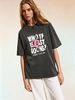 Vintage Washed Distressed Graphic T Shirts For Women, Retro Grunge Letter Print Oversized Short Sleeve Tee, Casual Loose Streetwear Tops_ecoleips.com