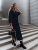 Women's Long Sleeve Shirt Dress With Turn-Down Collar And Button Front - Casual Chic Midi Dress For Spring/Summer_ecoleips.com