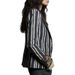 Color Block Stripe Blazer For Women, Slim Fit Casual Business Jacket, Versatile Stretch Blazer For Office And Night Out_ecoleips.com