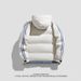Women's Clothing Hooded Puffer Jacket Winter Warm Quilted Coat With Stripes, Lightweight Polyester Fill, Slim Fit, Zipper Closure, Black/Khaki/Blue_ecoleips.com