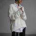 Women's V-Neck Cardigan Sweater Faux Mink Knit Open Front Coat, Oversized Loose Long Sleeve Soft Fall Winter Outerwear, Cozy Chic Casual Office Wear_ecoleips.com